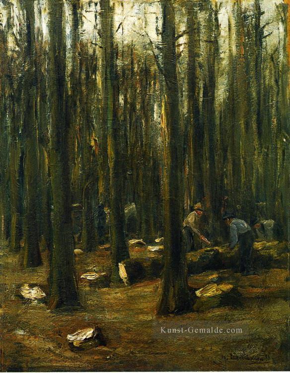 Holzfäller im Wald 1898 Max Liebermann deutscher Impressionismus Ölgemälde
